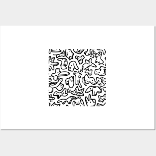 Doodle Animal Pattern Posters and Art